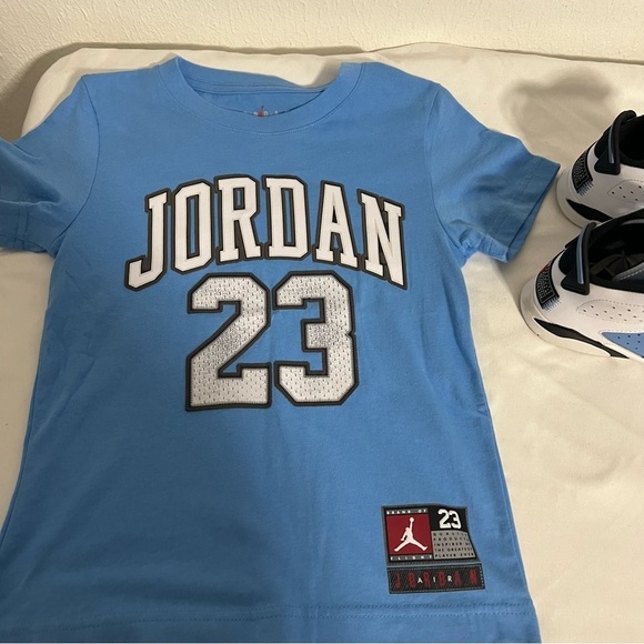 Nike Air Jordan 6 Retro University Blue PS Youth Sz 13c Sz 6 Jordan 23 Shirt EUC - Picture 7 of 12